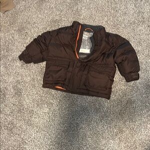 GAP Brown Puffer Jacket Quilted Design Synthetic Material